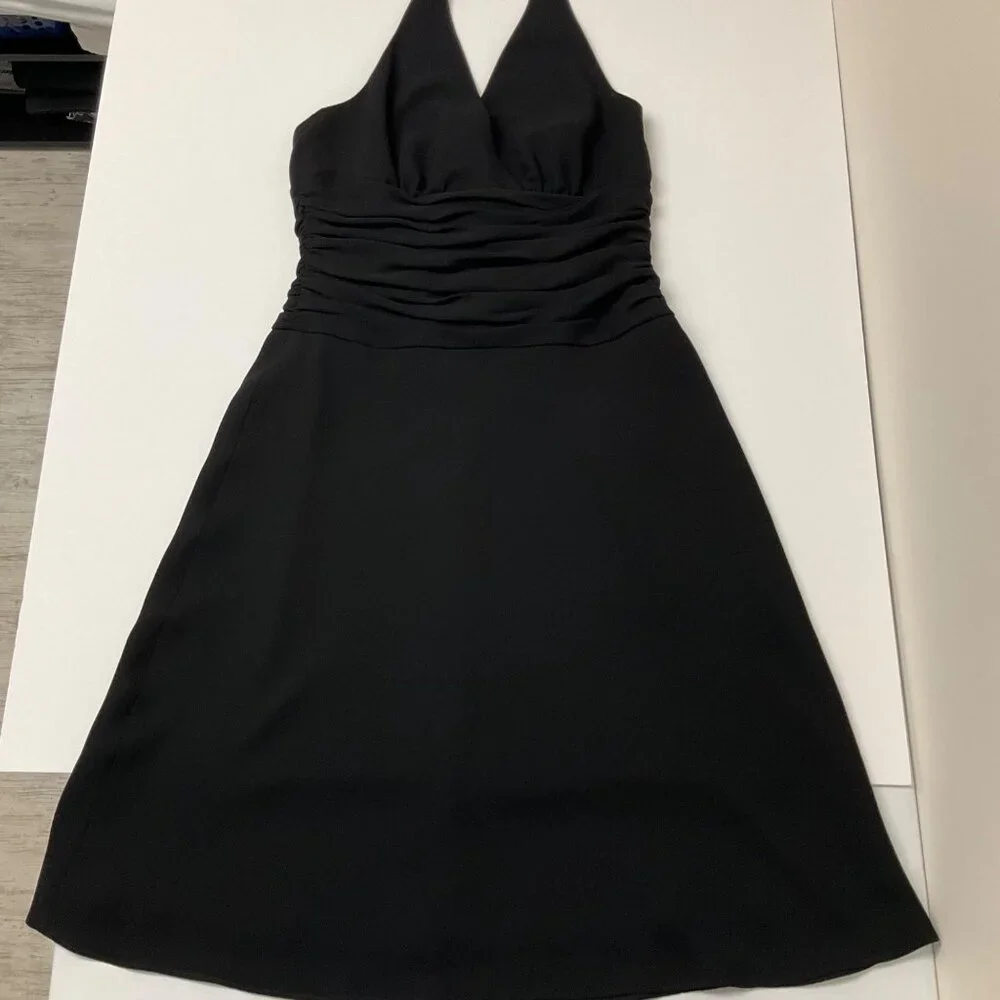Jones Wear Black Halter Backless Knee Length Womens Size 10 Dress LBD Formal - Picture 7 of 14